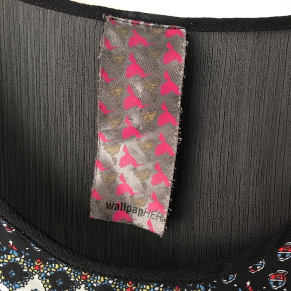 Wallpapher Sheer Mixed Print Blouse - Picture 5 of 7